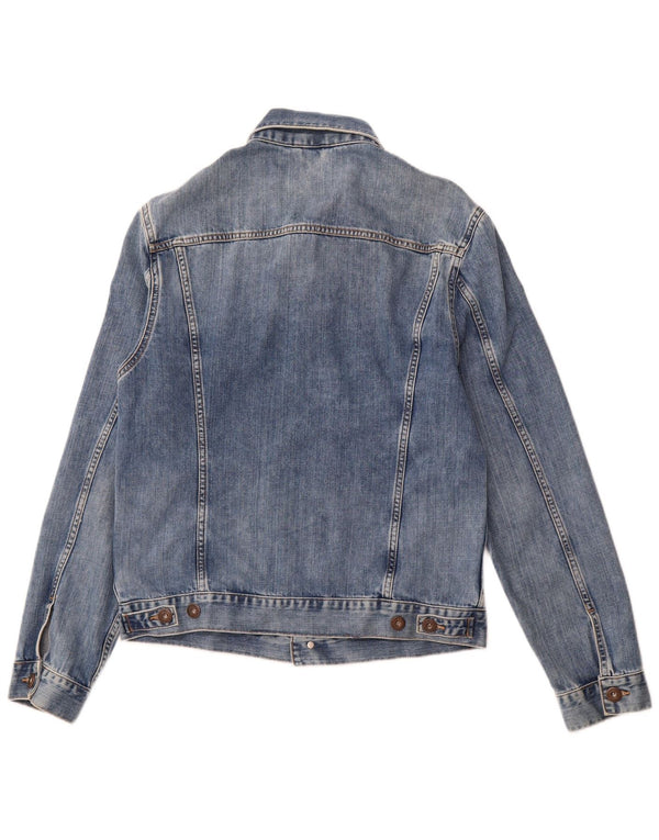 CROSS JEANS Mens Denim Jacket UK 38 Medium Blue Cotton