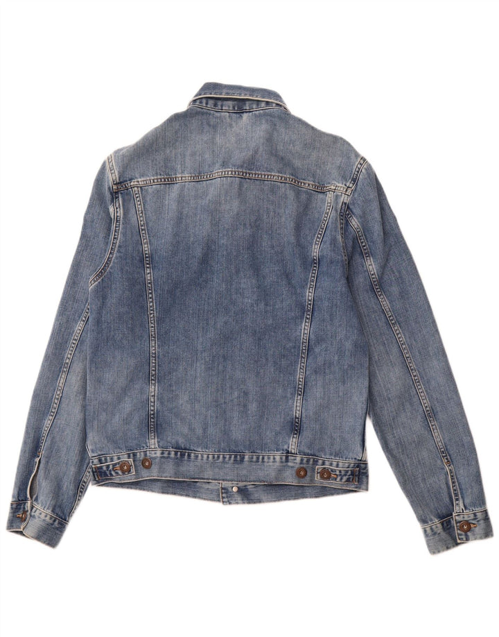 CROSS JEANS Mens Denim Jacket UK 38 Medium Blue Cotton