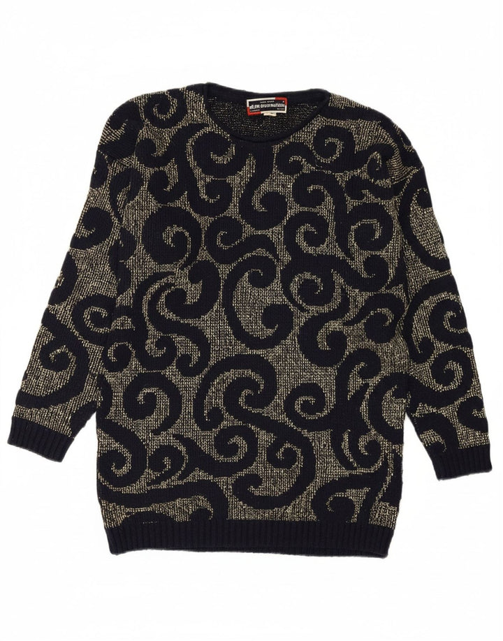 ALAIN MANOUKIAN Womens Crew Neck Jumper Sweater UK 14 Medium Navy Blue
