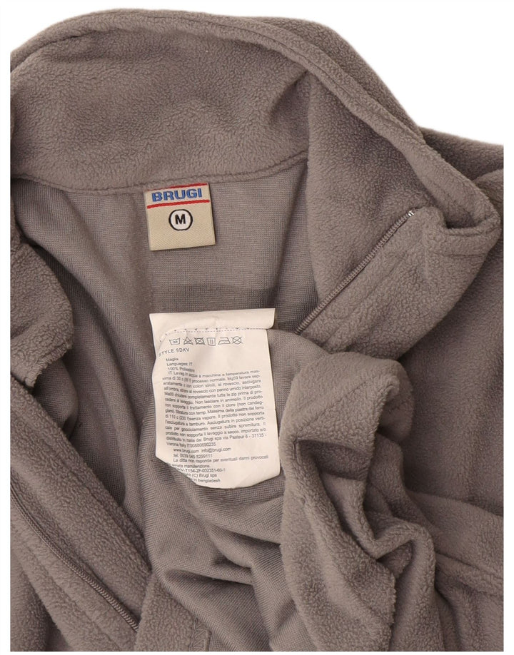 Brugi Womens Zip Neck Fleece Jumper UK 14 Medium Grey Polyester