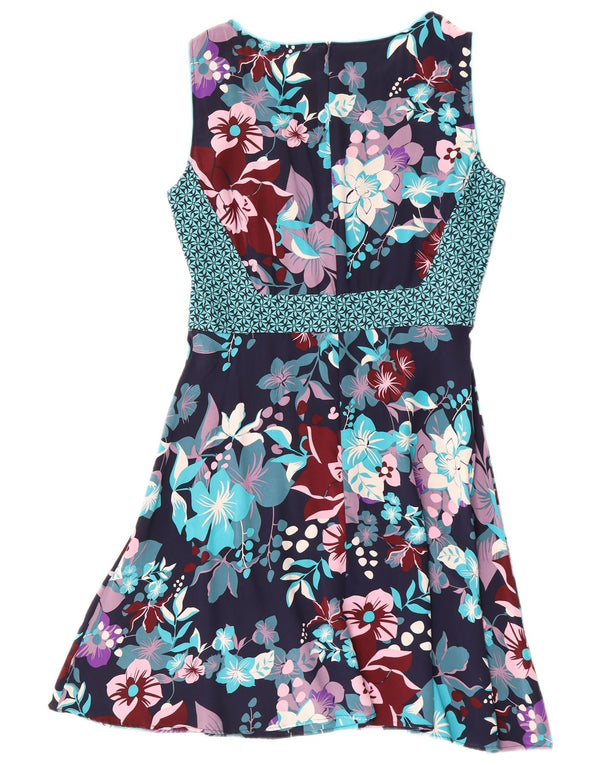 PENNY BLACK Womens Sleeveless A-Line Dress UK 12 Medium Navy Blue Floral