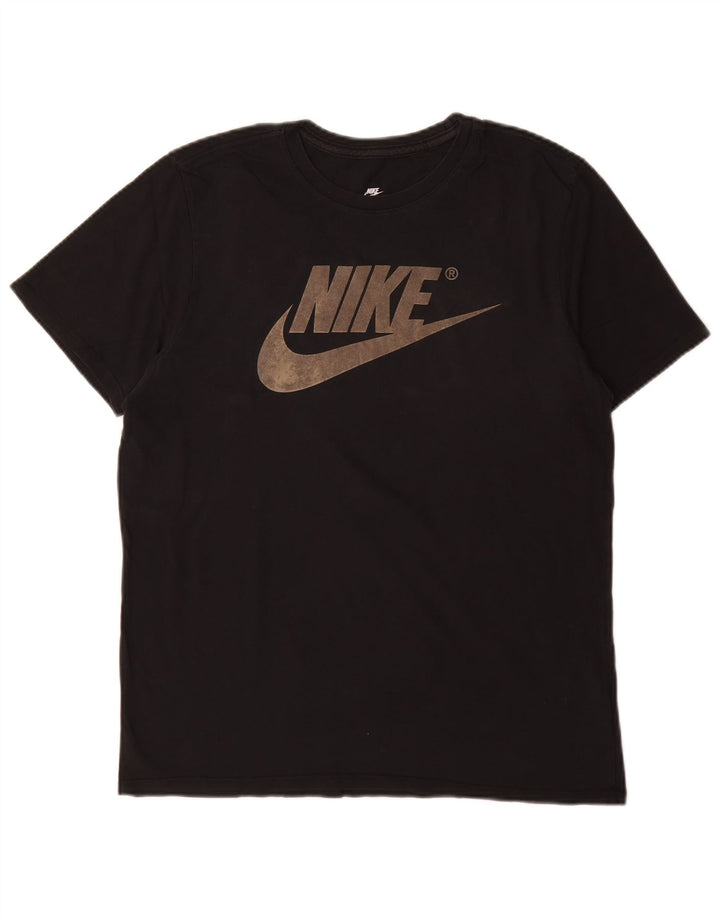Nike Mens Athletic Cut Graphic T-Shirt Top Medium Black Cotton