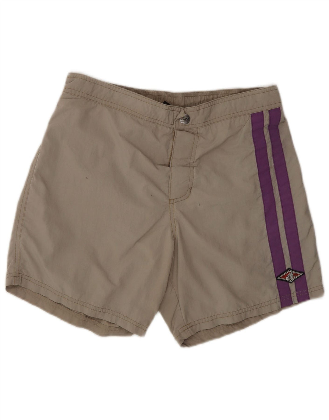 Bear Mens Swimming Shorts Medium Grey Colourblock Polyester