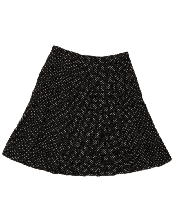 Momenti Womens Pleated A-Line Skirt W28 Medium Black Spotted