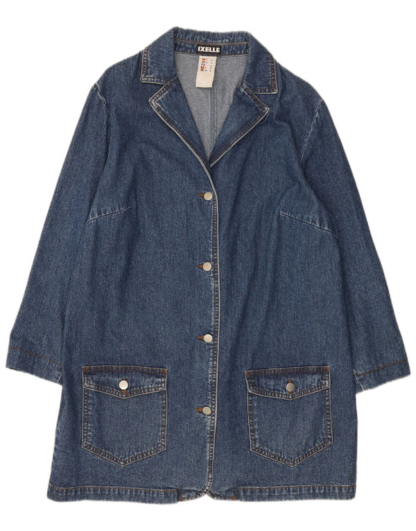 Vintage Womens Denim Coat UK 18 XL Blue Cotton