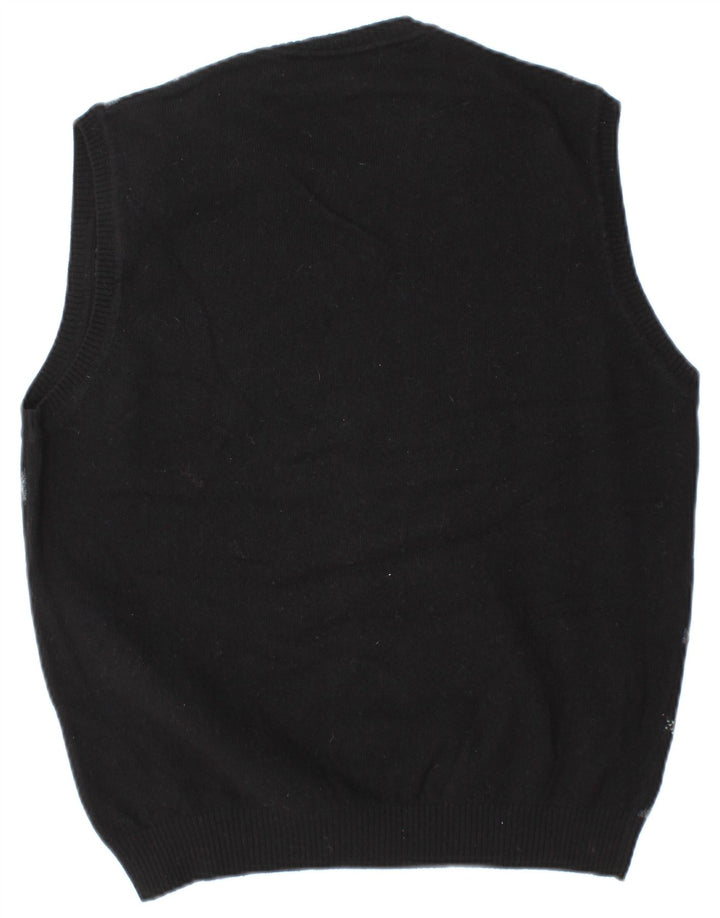 Burberry Mens Vest Tank Top Medium Black Argyle/Diamond Wool