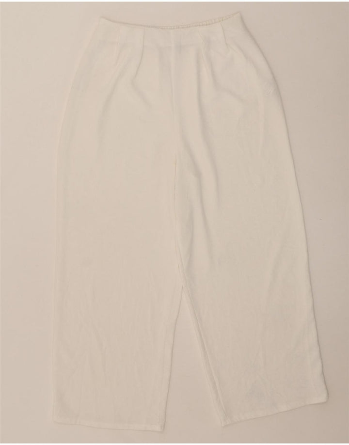 Zara Womens Loose Fit Chino Trousers Medium W28 L25 White Polyester