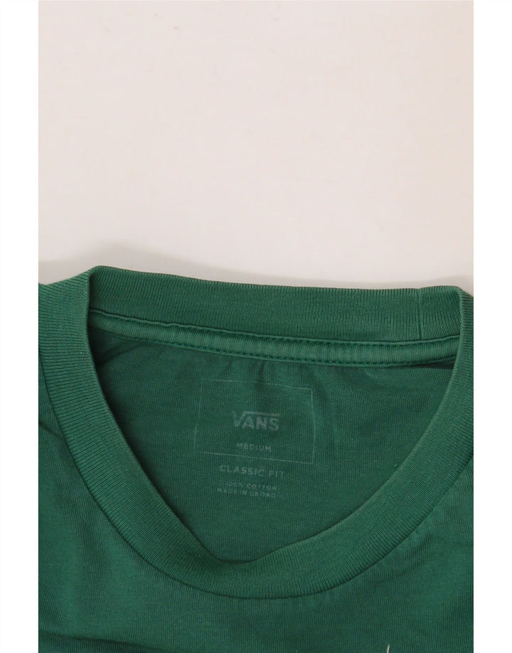 VANS Mens Classic Fit Graphic T-Shirt Top Medium Green Cotton