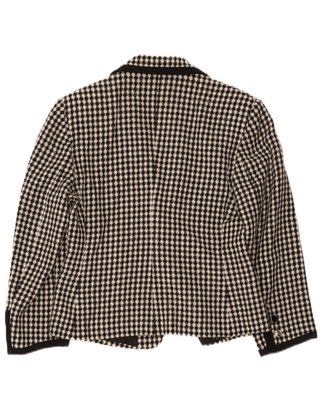 Tabasco Womens Blazer Jacket UK 12 Medium Black Geometric Virgin Wool