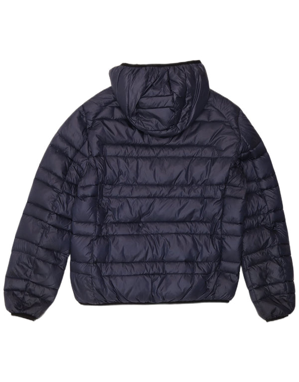 Blauer Mens Hooded Padded Jacket UK 40 Large Navy Blue Polyamide