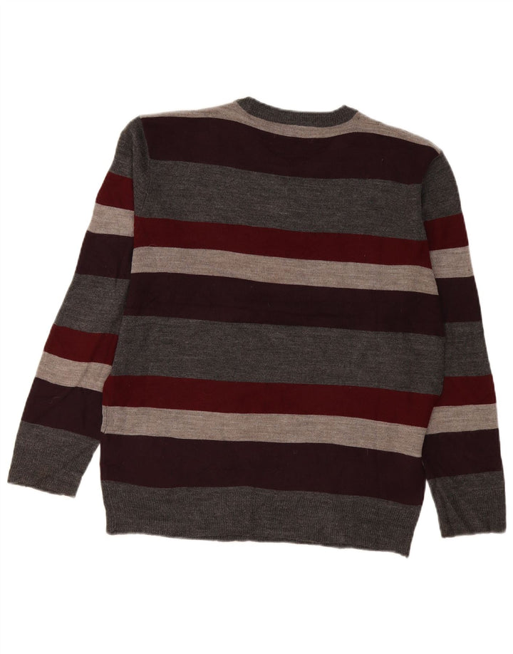 Pierre Cardin Mens Crew Neck Jumper Sweater Small Multicoloured Striped