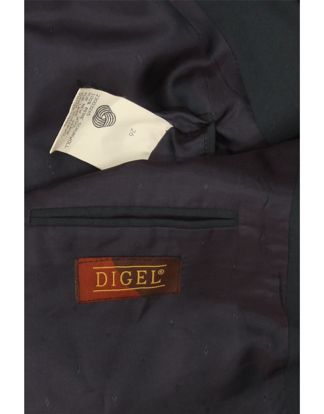 DIGEL Mens Double Breasted Blazer Jacket UK 40 Large Navy Blue New Wool
