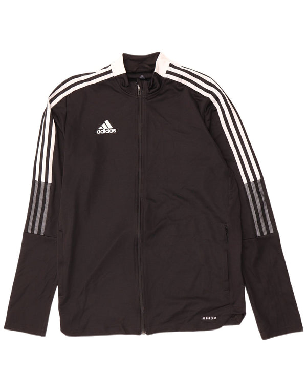Adidas Mens Aeroready Tracksuit Top Jacket Large Black Polyester