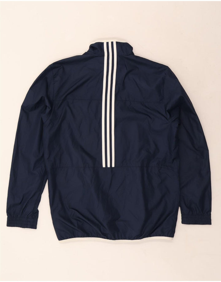 ADIDAS Mens Rain Jacket UK 40/42 Medium Navy Blue Polyester