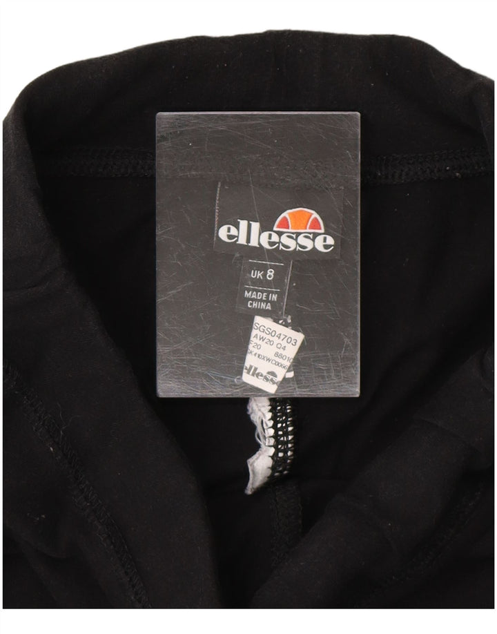 ELLESSE Womens Graphic Leggings UK 8 Small  Black