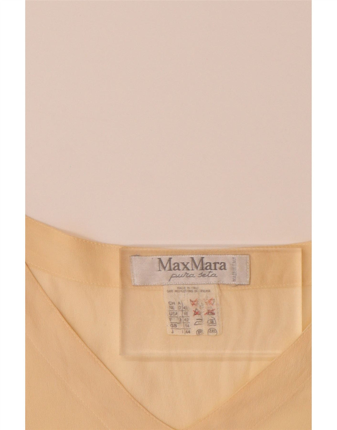 MAX MARA Womens T-Shirt Top UK 14 Large  Beige Silk