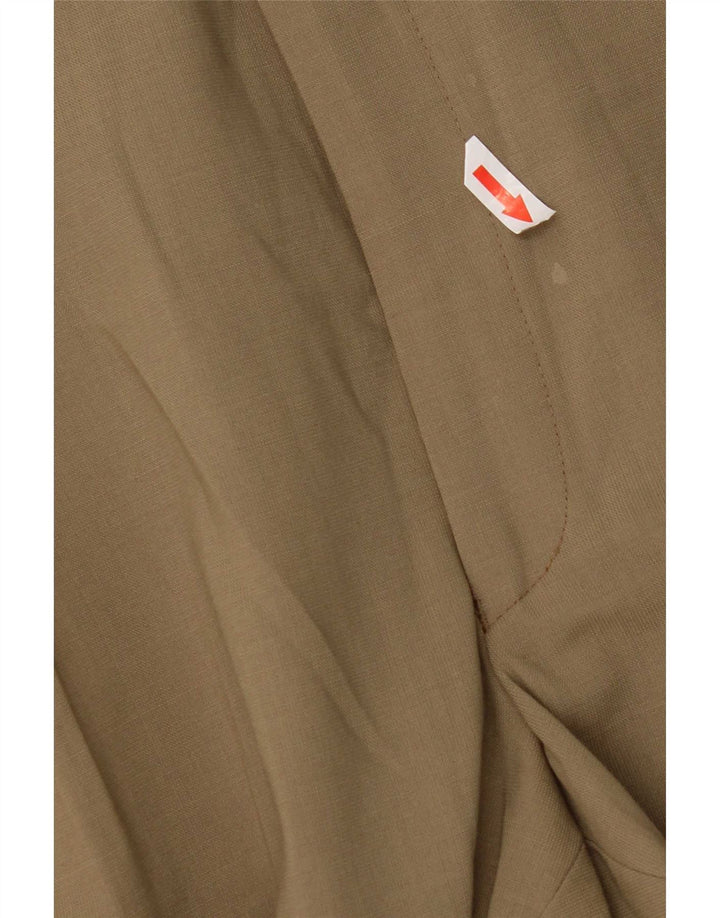 Marks & Spencer Mens Pegged Suit Trousers W44 L29 Beige Polyester