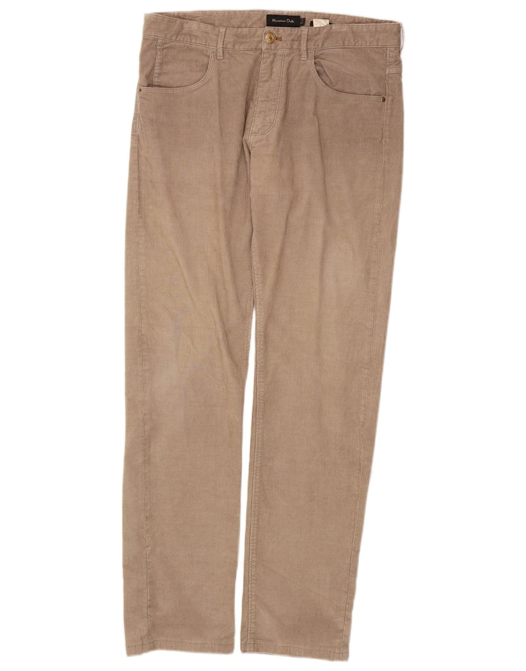 MASSIMO DUTTI Mens Straight Corduroy Trousers EU 40 Medium W33 L31 Beige