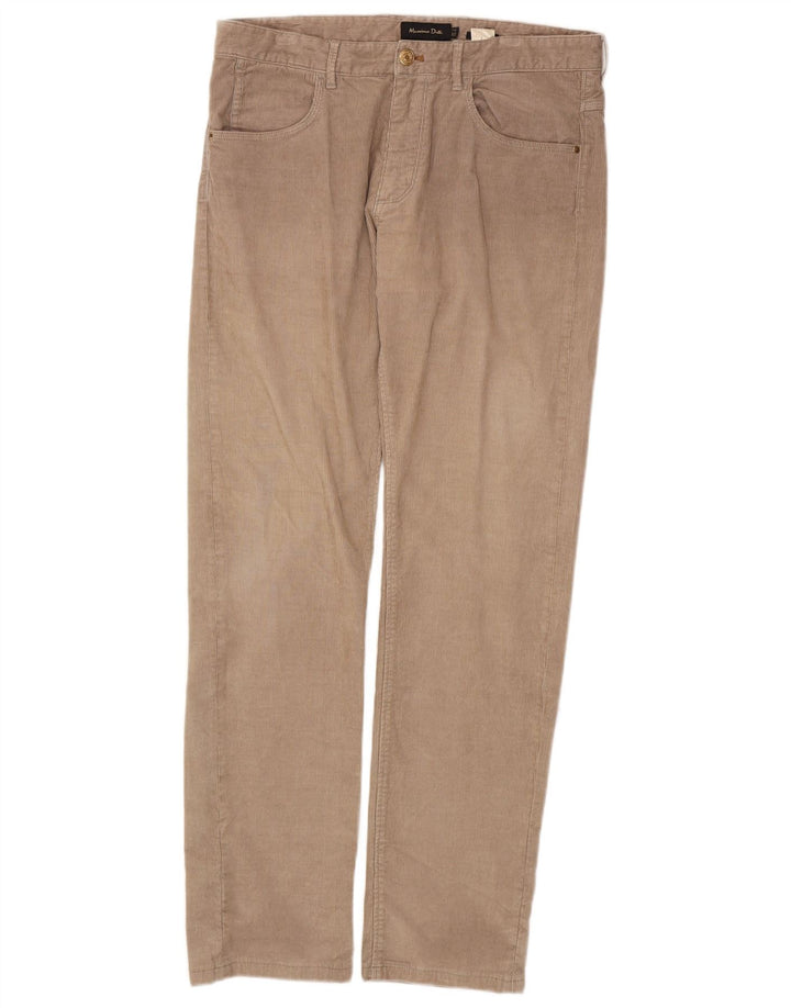 MASSIMO DUTTI Mens Straight Corduroy Trousers EU 40 Medium W33 L31 Beige