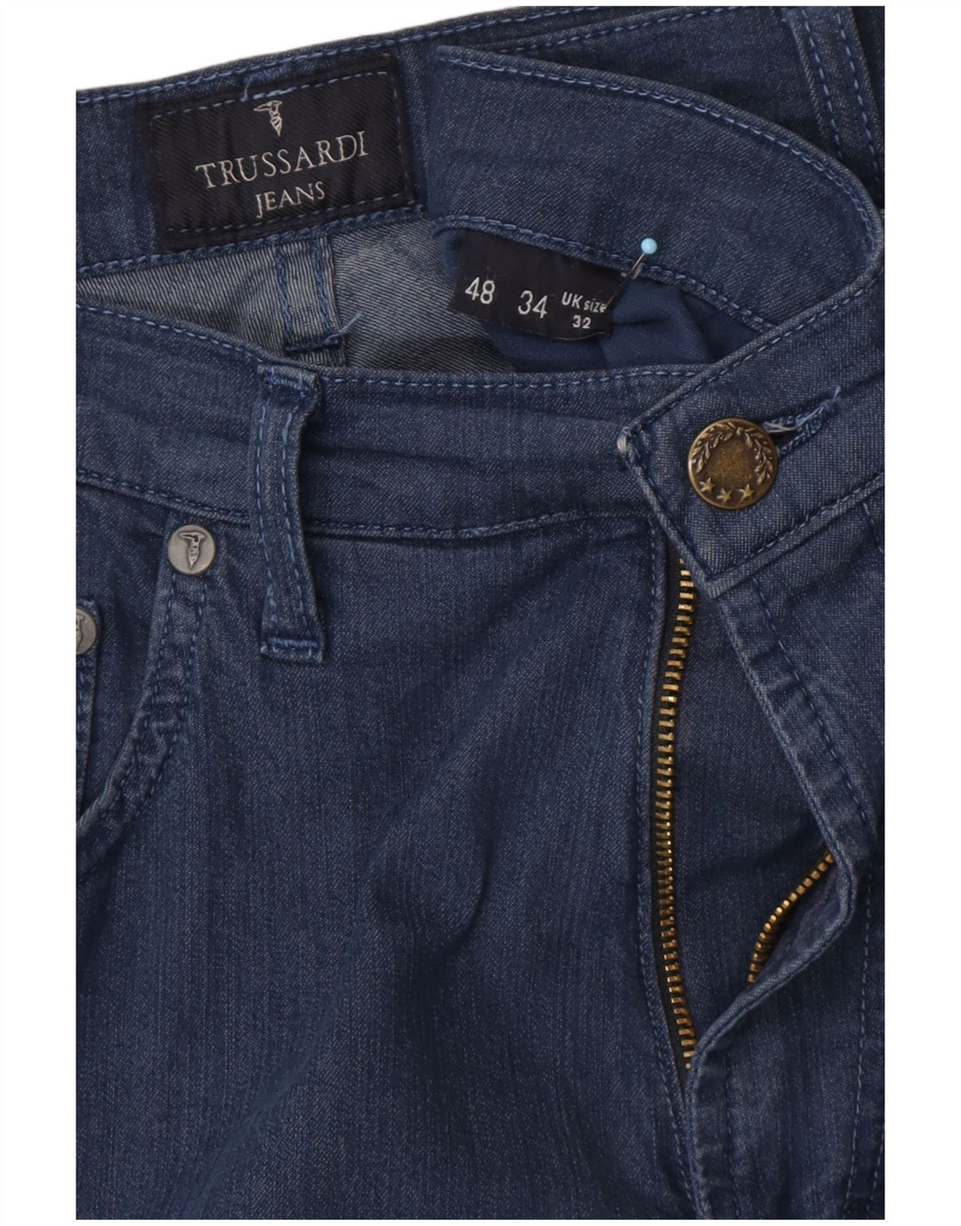 TRUSSARDI Mens Straight Jeans W32 L32 Blue
