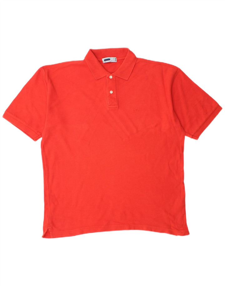 FILA Mens Polo Shirt IT 52 Large Red Cotton