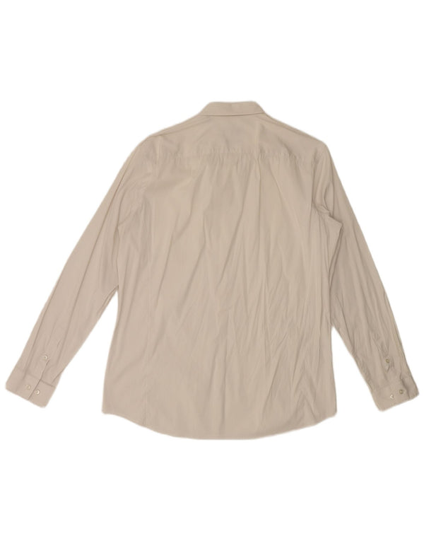 Hugo Boss Mens Slim Fit Shirt Size 42 Large White Cotton