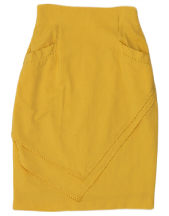 Escada Womens by Margaretha Ley Pencil Skirt EU 38 Medium W26 Yellow