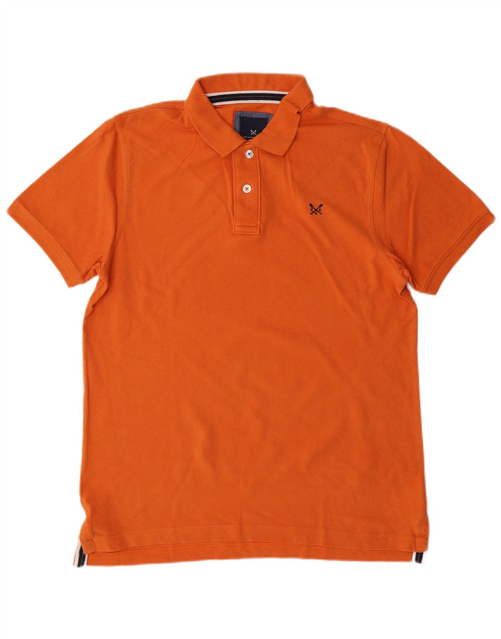CREW CLOTHING Mens Polo Shirt Medium Orange Cotton
