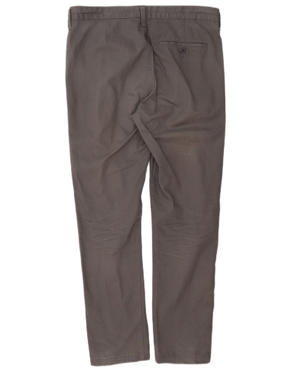 Marks & Spencer Mens Tapered Chino Trousers W32 L29 Grey Cotton