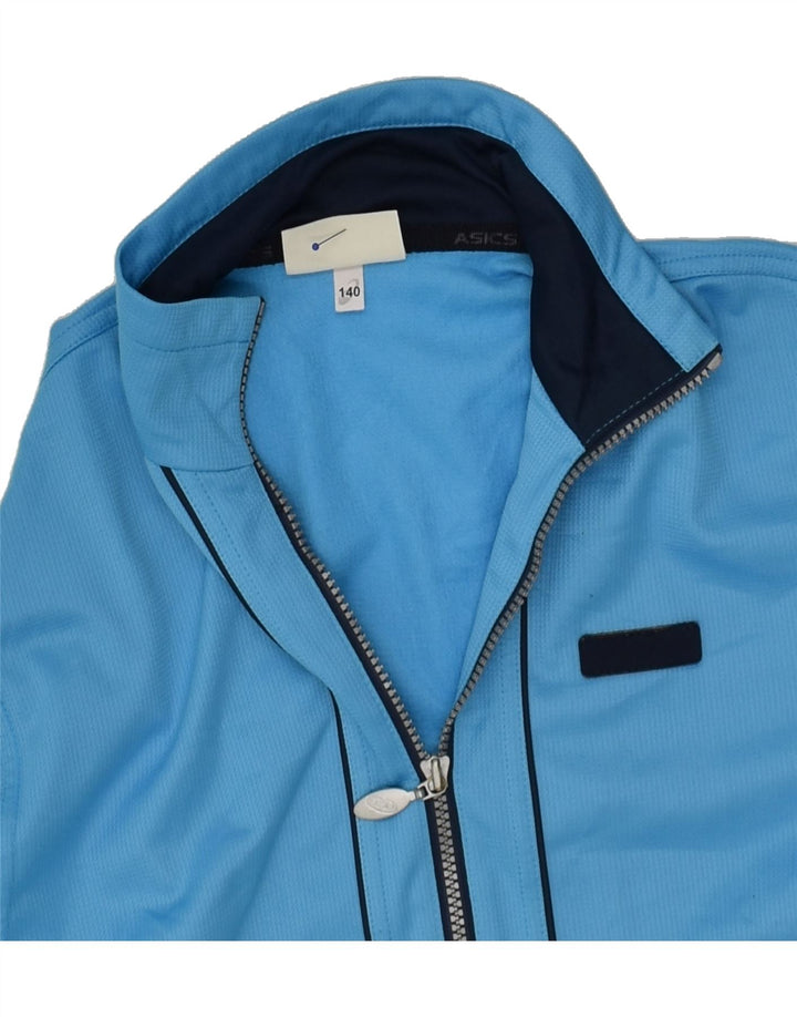 ASICS Boys Tracksuit Top Jacket 9-10 Years Blue Polyester | Vintage Asics | Thrift | Second-Hand Asics | Used Clothing | Messina Hembry 