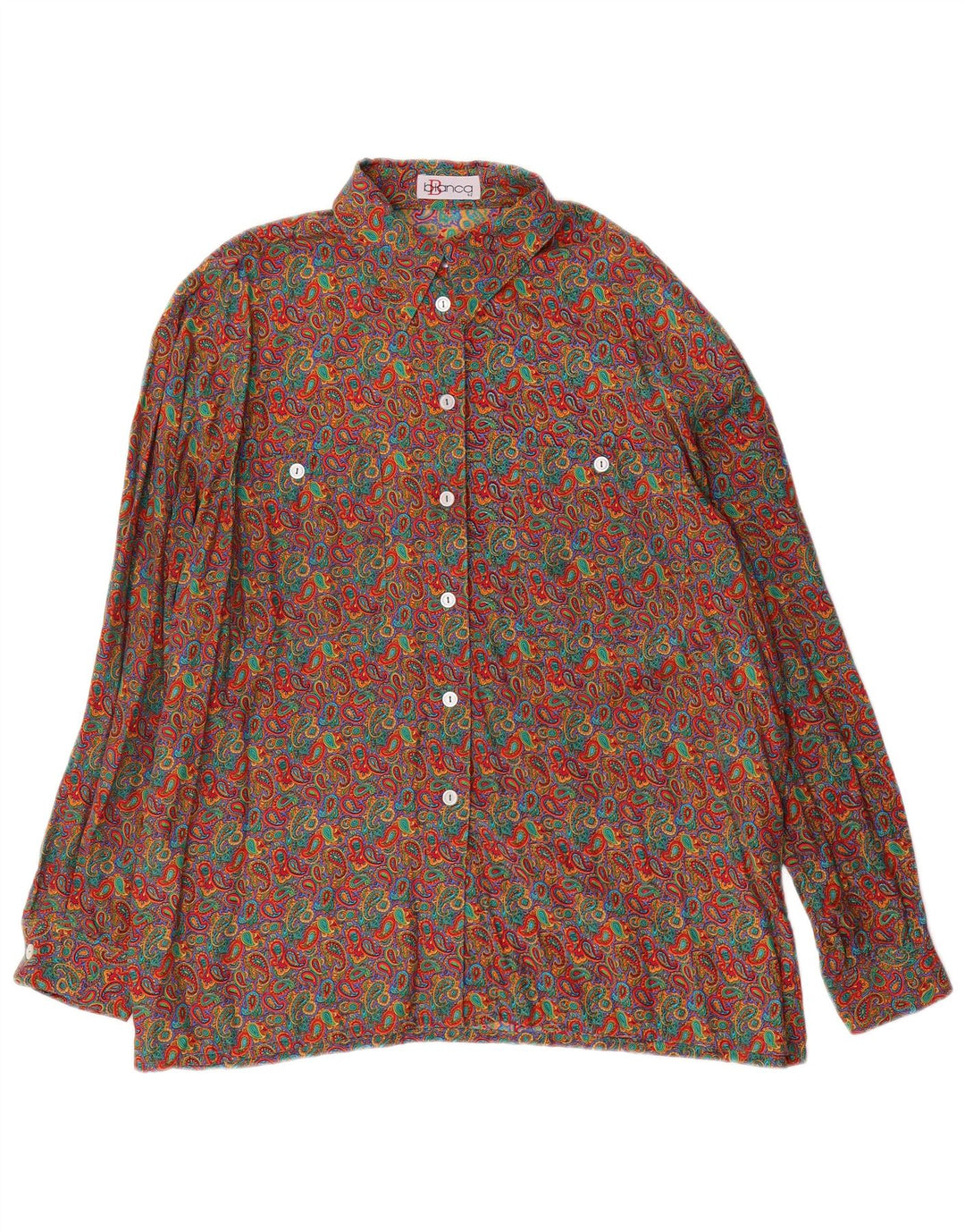 BIANCA Womens Loose Fit Shirt Blouse EU 42 Large Multicoloured Paisley