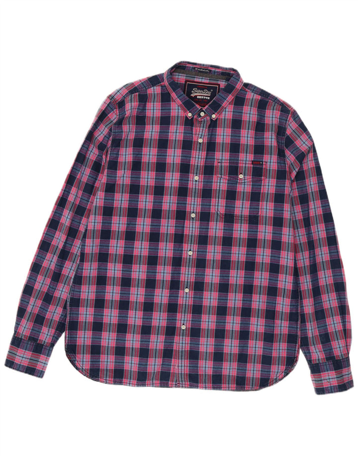 SUPERDRY Mens Shirt 3XL Multicoloured Check Cotton