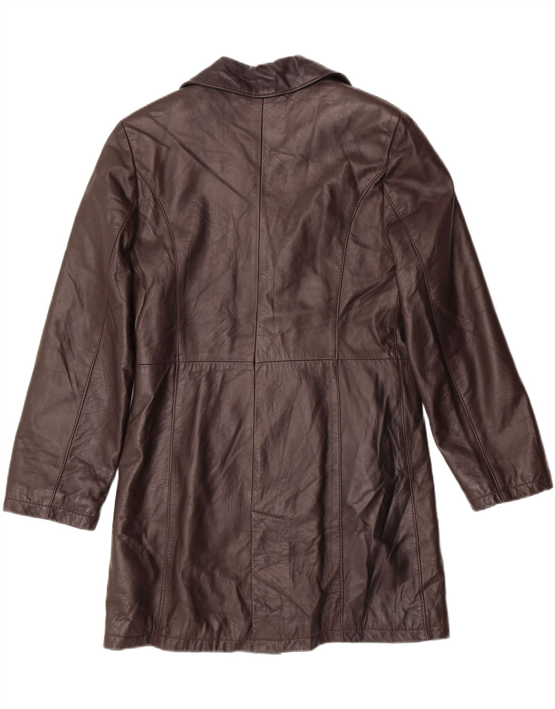 EMANUELE CURCI  Womens Leather Coat IT 46 Large Brown Leather