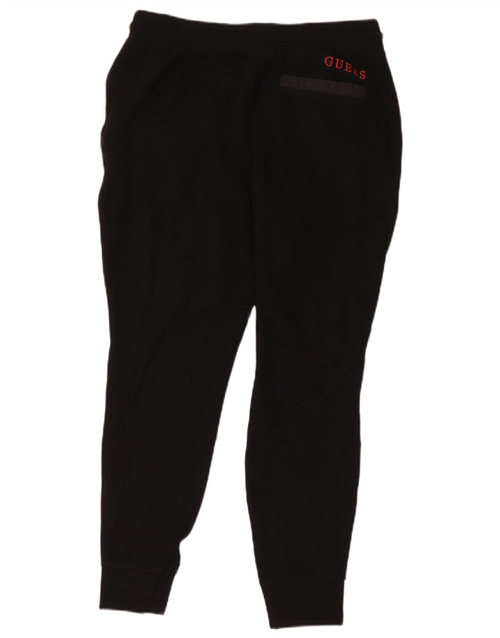 Guess Mens Tracksuit Trousers Joggers Small  Black Viscose