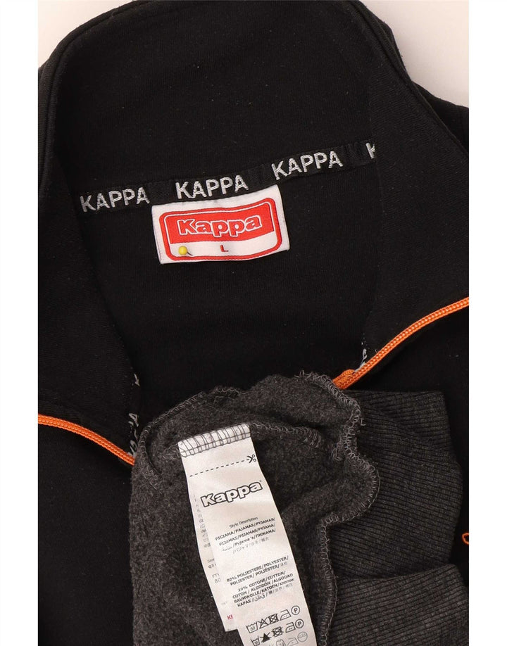 Kappa Mens Zip Neck Fleece Jumper Large Grey Colourblock Polyester