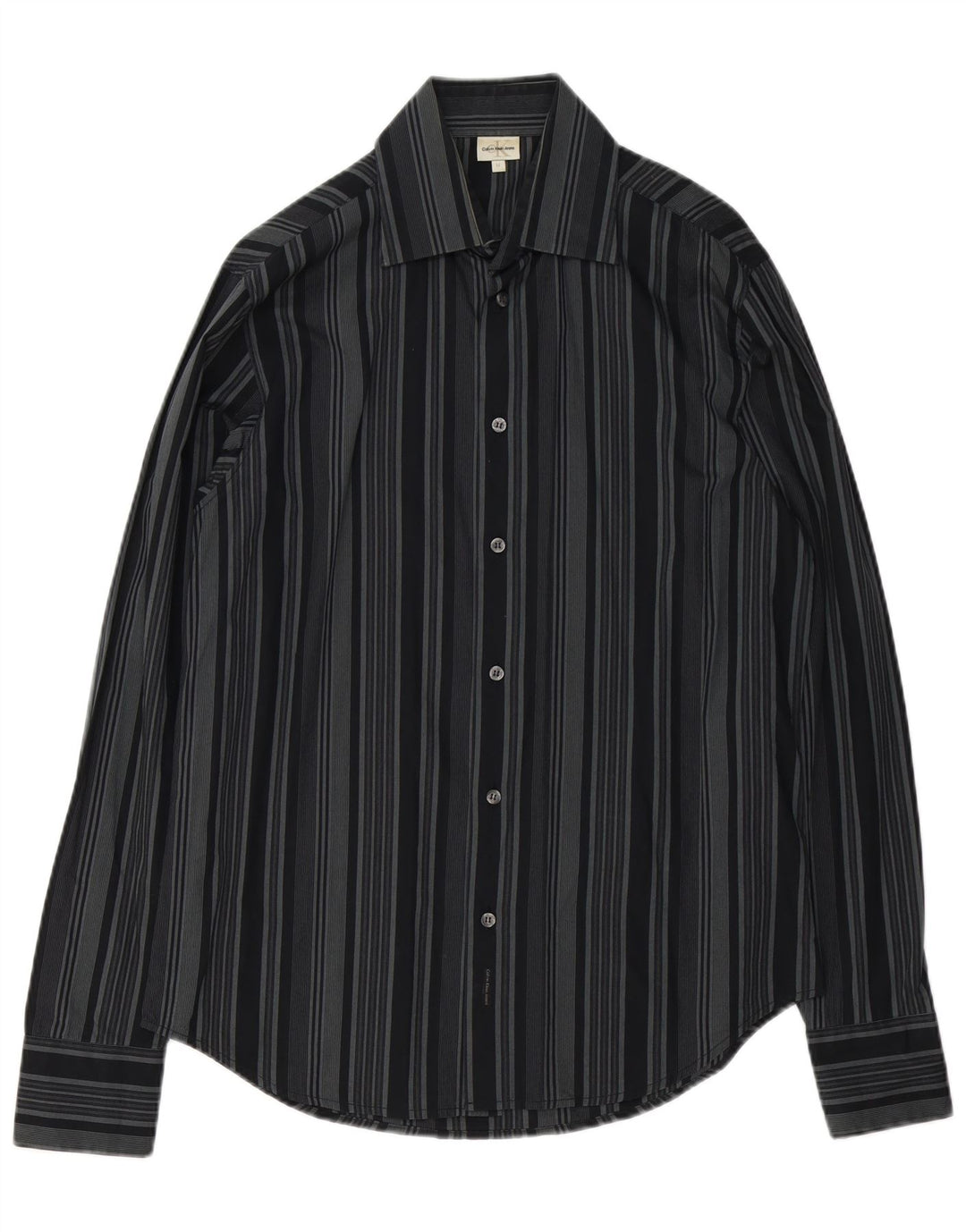 Calvin Klein Jeans Mens Shirt Medium Black Striped Cotton