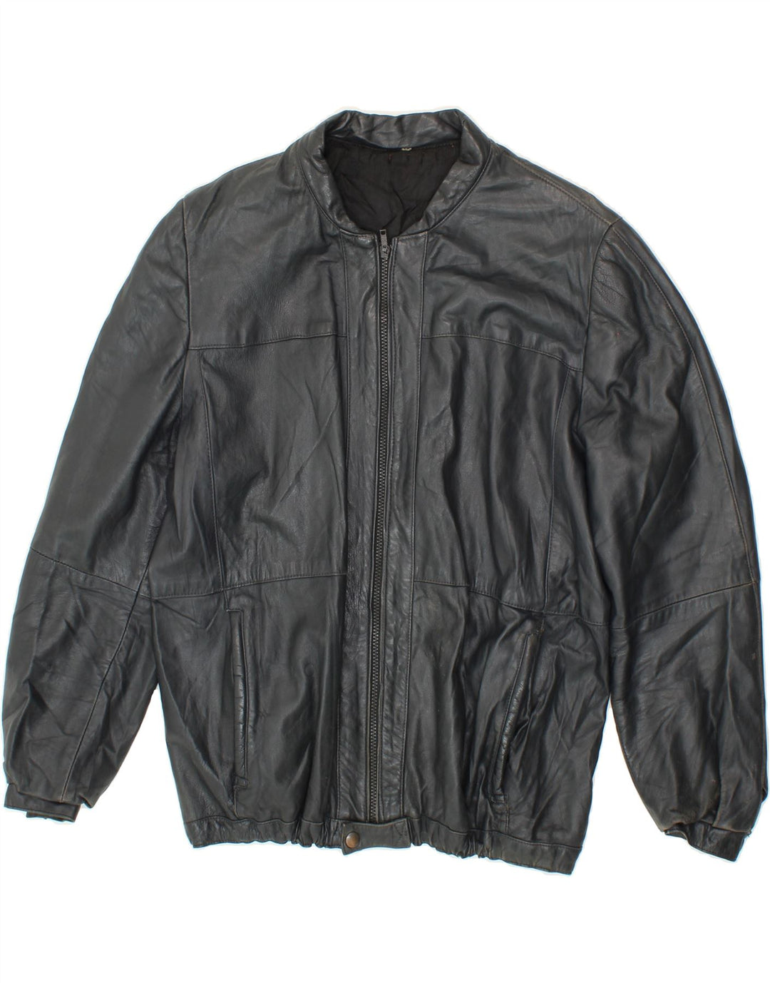VINTAGE Womens Leather Jacket IT 54 2XL Black Vintage Vintage and Second-Hand Vintage from Messina Hembry 