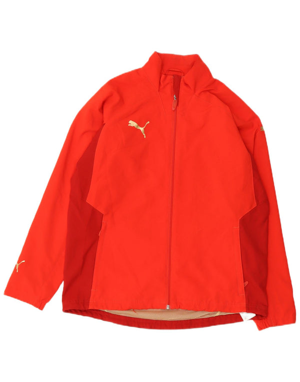 PUMA Boys Tracksuit Top Jacket 13-14 Years  Red Colourblock Polyester