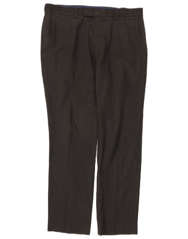Marks & Spencer Mens Slim Suit Trousers W32 L29 Grey Polyester
