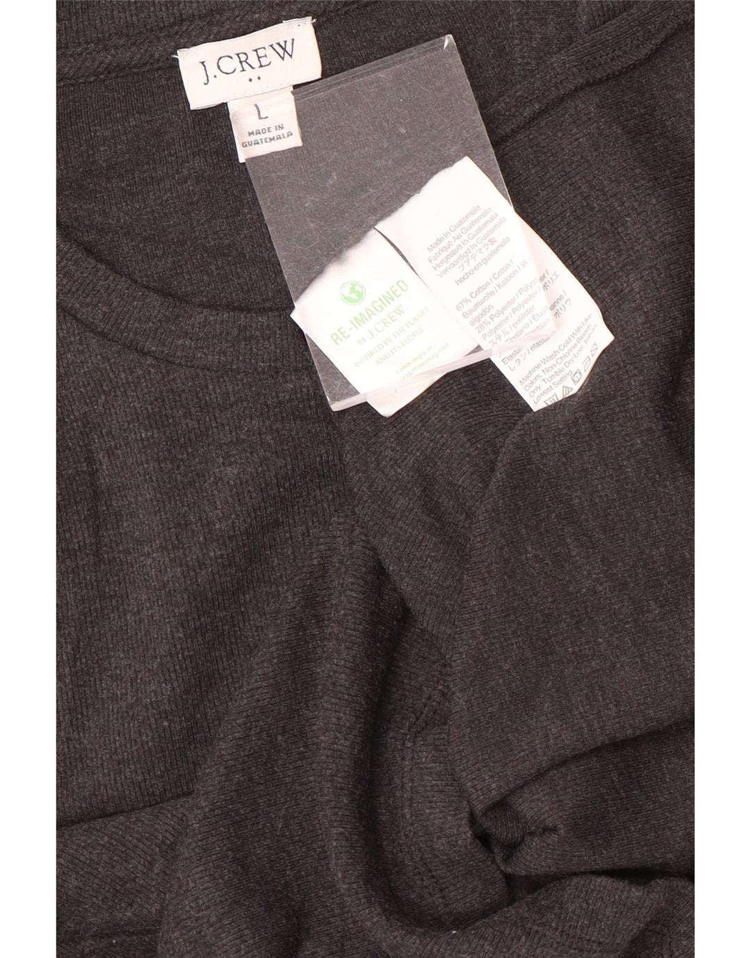 J. CREW Womens T-Shirt Top UK 14 Large Grey Cotton