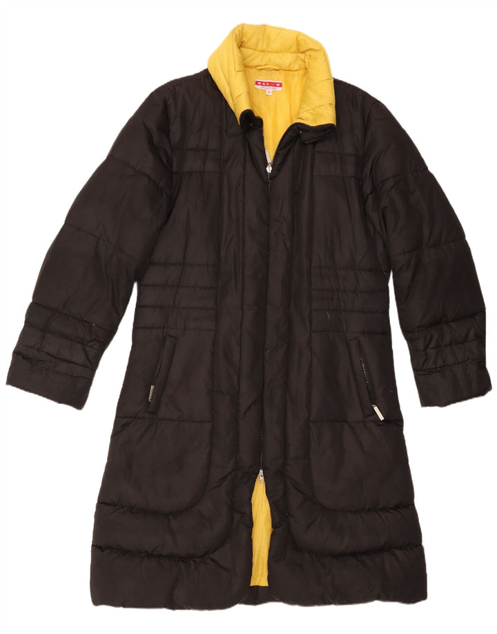Vintage Womens Padded Coat UK 18 XL Black Polyester