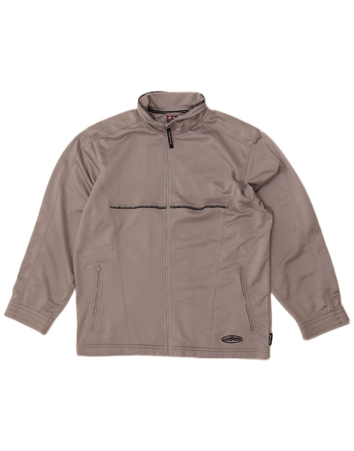 Lotto Womens Tracksuit Top Jacket UK 12 Medium Grey Polyester