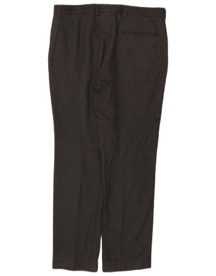 Marks & Spencer Mens Slim Suit Trousers W32 L29 Grey Polyester