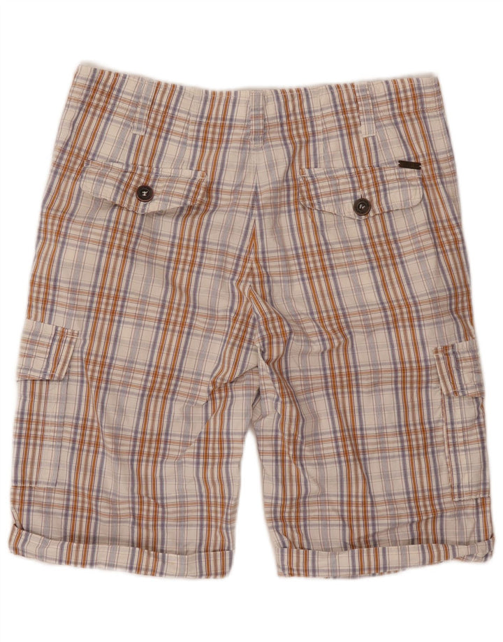 Just Cavalli Mens Cargo Shorts W36 Large Beige Check