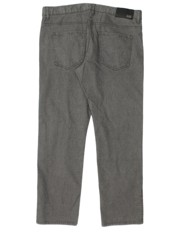 Hugo Boss Mens Straight Jeans W36 L29 Grey Cotton