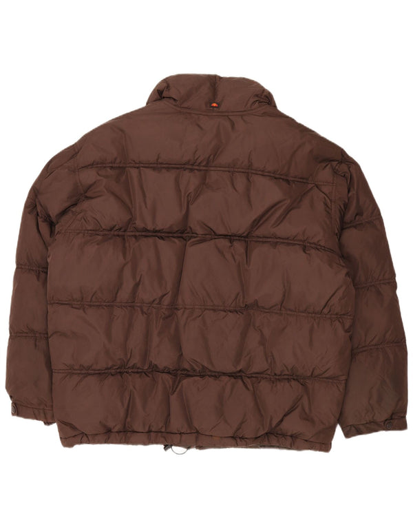 ELLESSE Mens Padded Jacket UK 42 XL Brown Polyamide