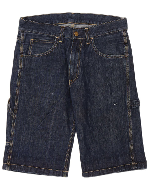 Carhartt Mens Denim Bermuda Shorts W30 Medium Navy Blue Cotton