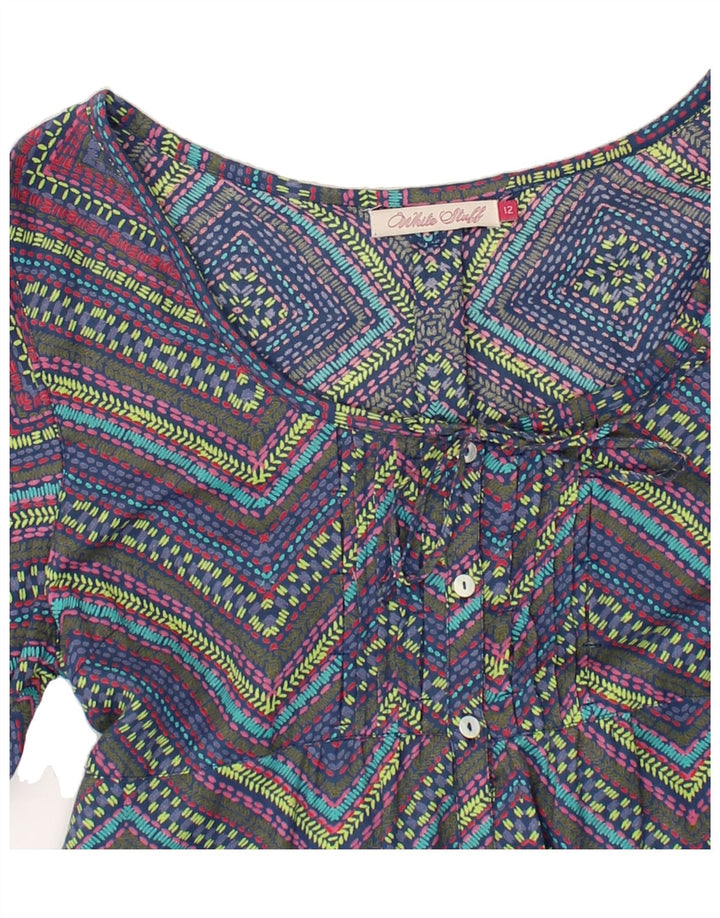 WHITE STUFF Womens Tea Dress UK12 Medium Multicoloured Geometric Vintage White Stuff and Second-Hand White Stuff from Messina Hembry 