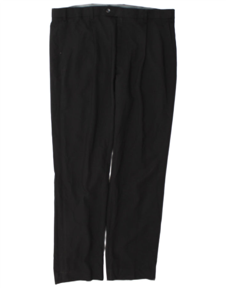 Marks & Spencer Mens Straight Regular Suit Trousers W36 L31 Black Polyester