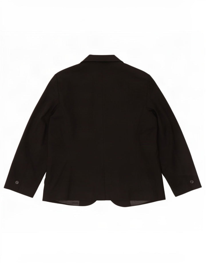 Zara Womens 1 Button Blazer Jacket EU 54 XL Black Polyester